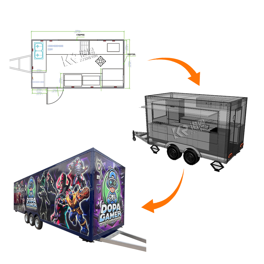 Food Trailer Truck Ice Cream C - Coffee Van Equipment 评论和价格