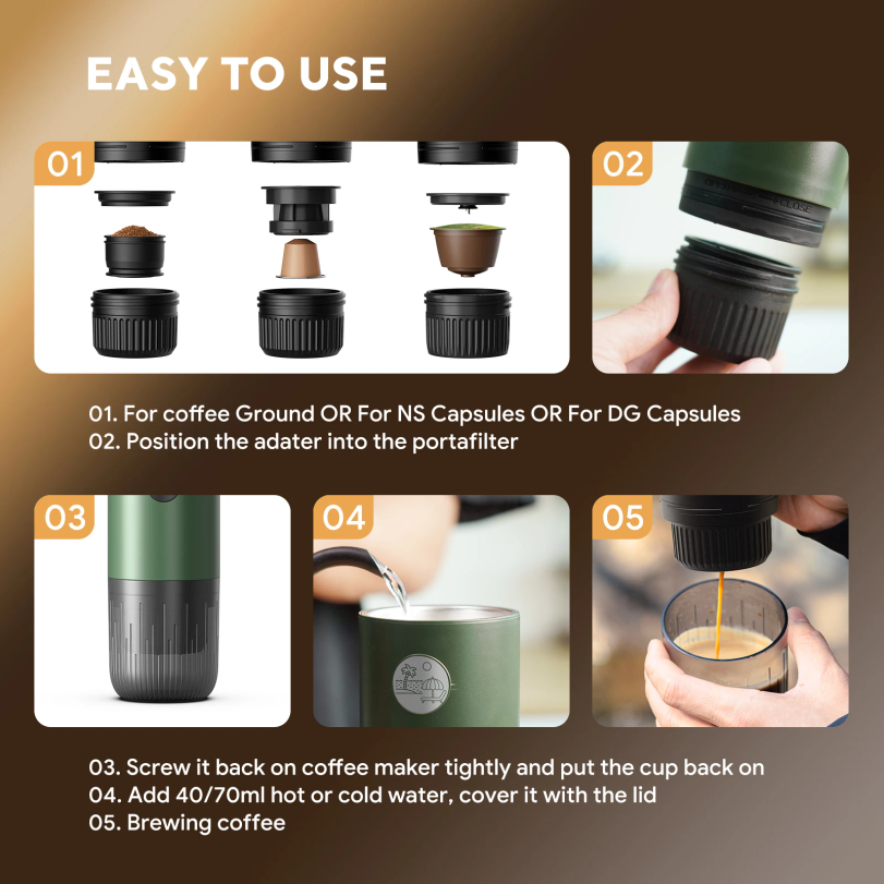 Portable Espresso Machine 3-in - Hero Coffee Equipment 评论和价格