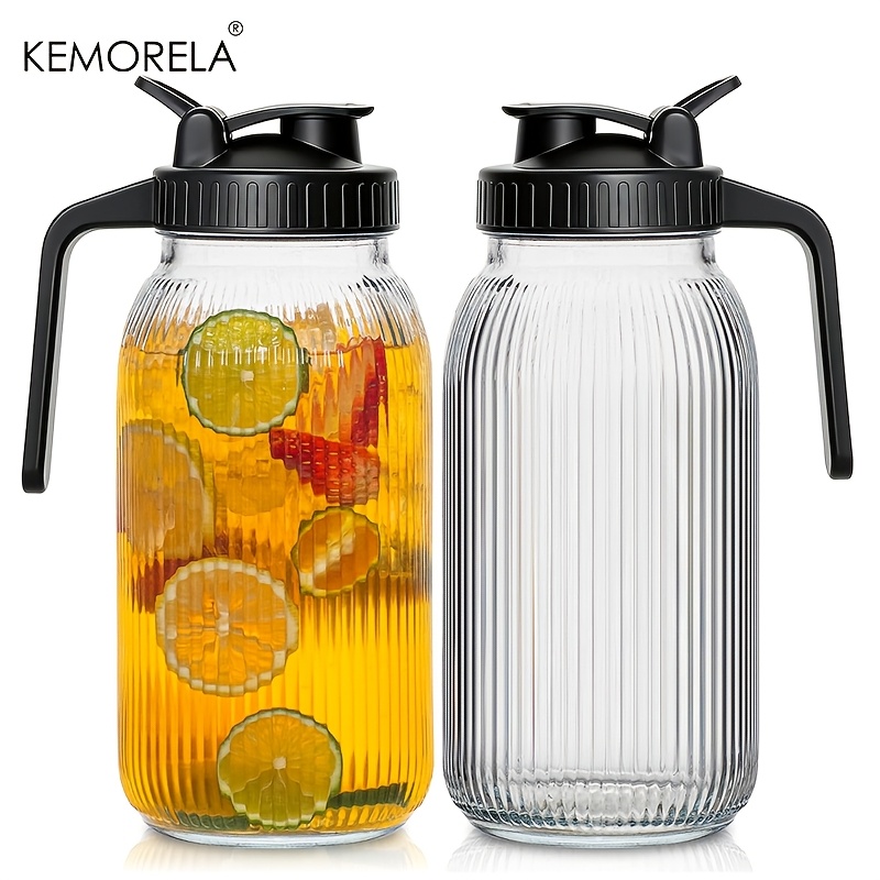 2PCS Glass Mason Jar Pitcher L - Bean Hopper Lid 评论和价格